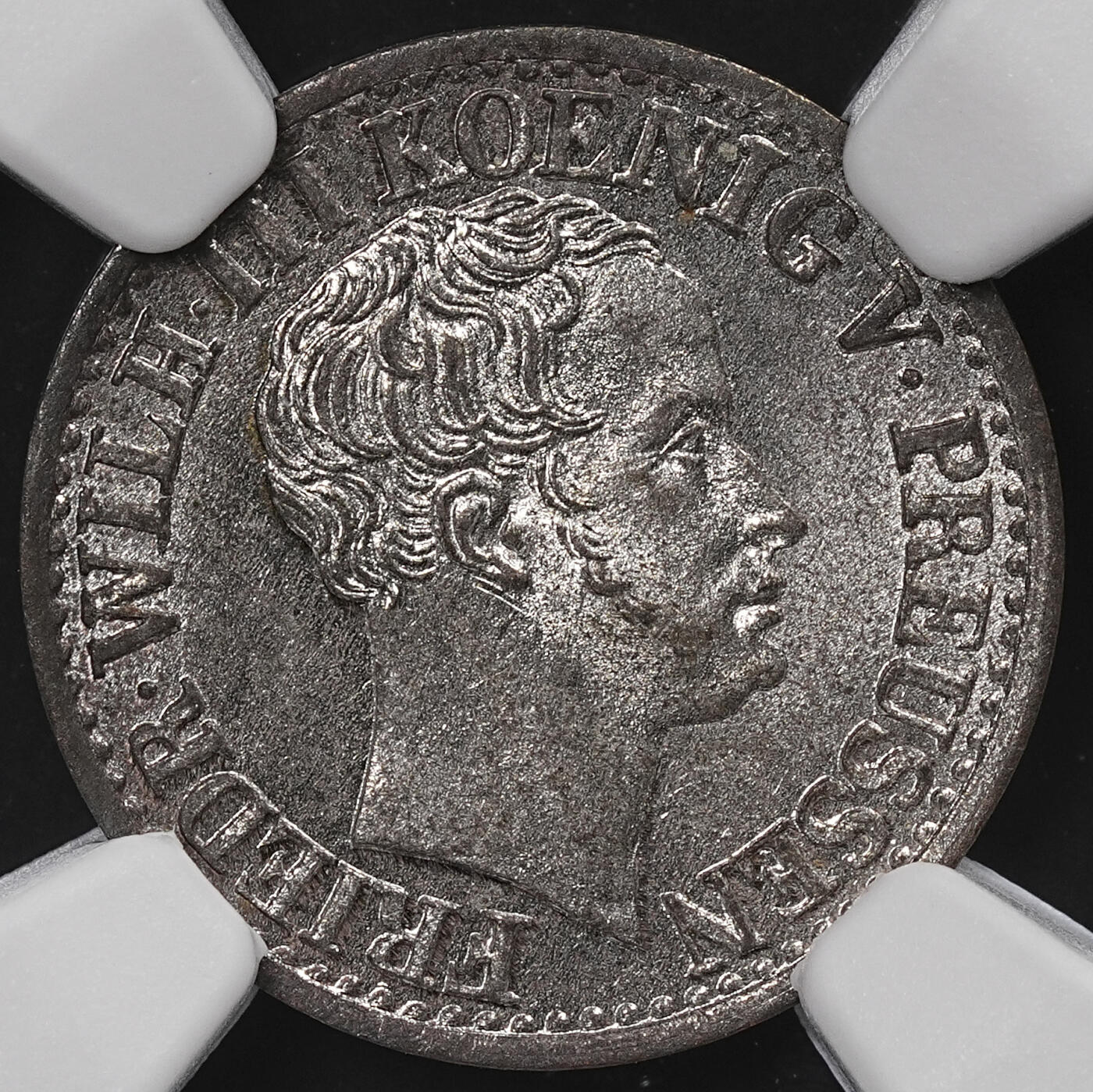 修遠堂世界钱币第八十六期 NGC MS64 1833年普鲁士1/2银格罗申 盒子面值标识有误