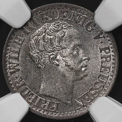 修遠堂世界钱币第八十六期 - NGC MS64 1833年普鲁士1/2银格罗申 盒子面值标识有误