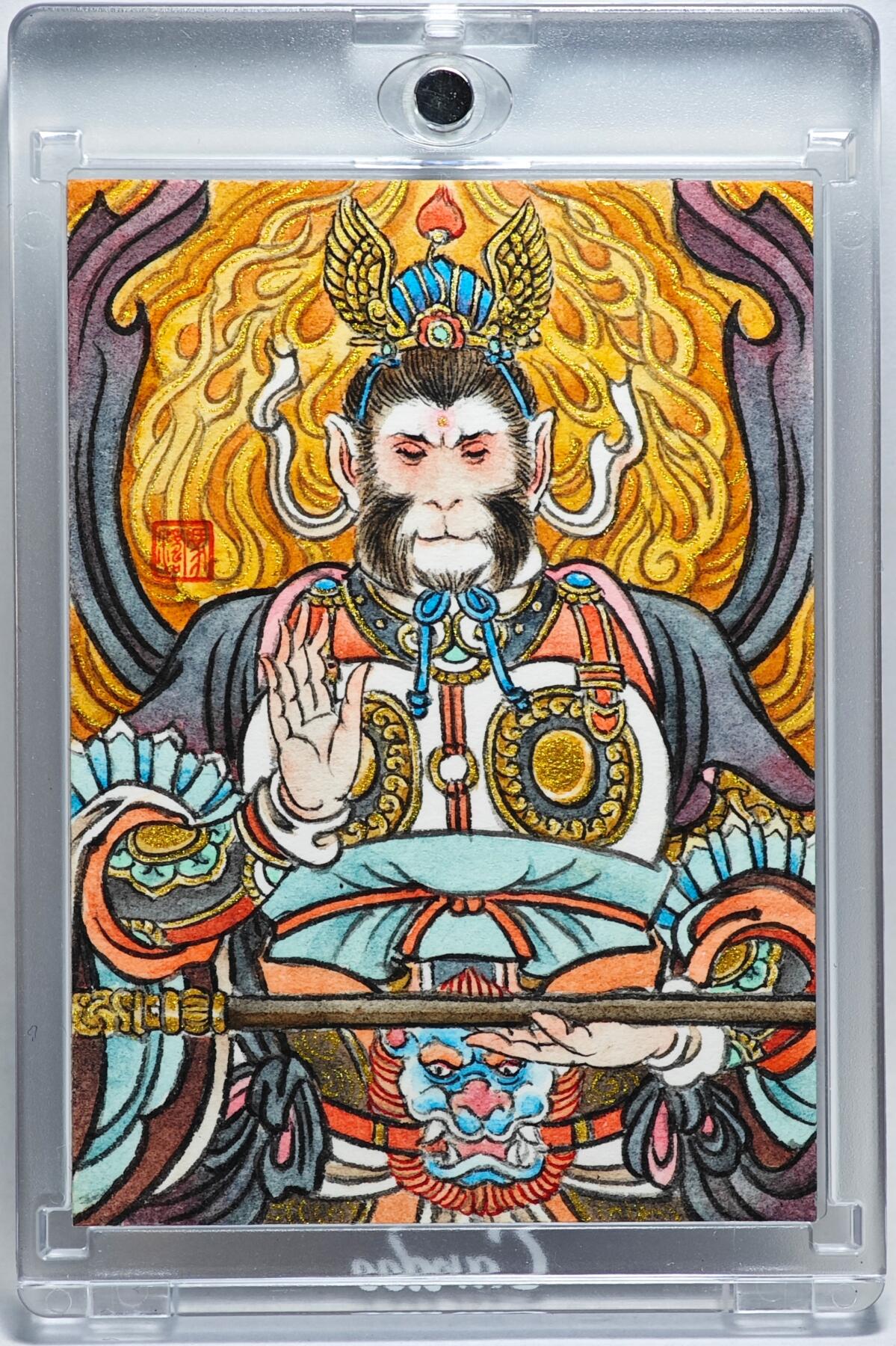 白泽拍卖卡牌手绘专场第25期 2025 冯涛手绘卡 悟空成圣  冯涛签题 卡砖封装