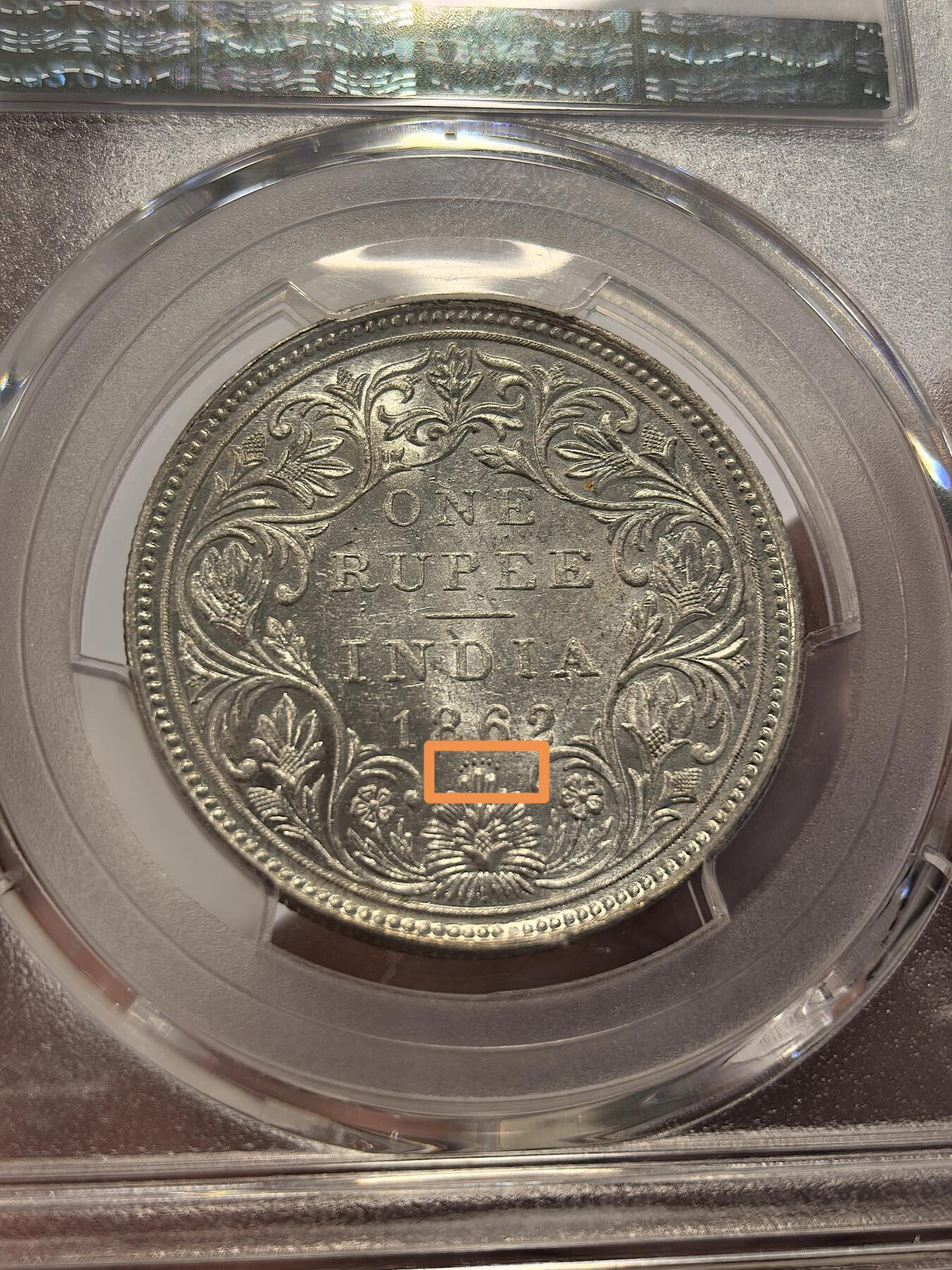博洋堂“良辰美钰”中秋国庆双节精品专场暨第141期（全场包邮） PCGS MS62 英属印度1862年维多利亚1卢比银币，少见六点版，带镜面感