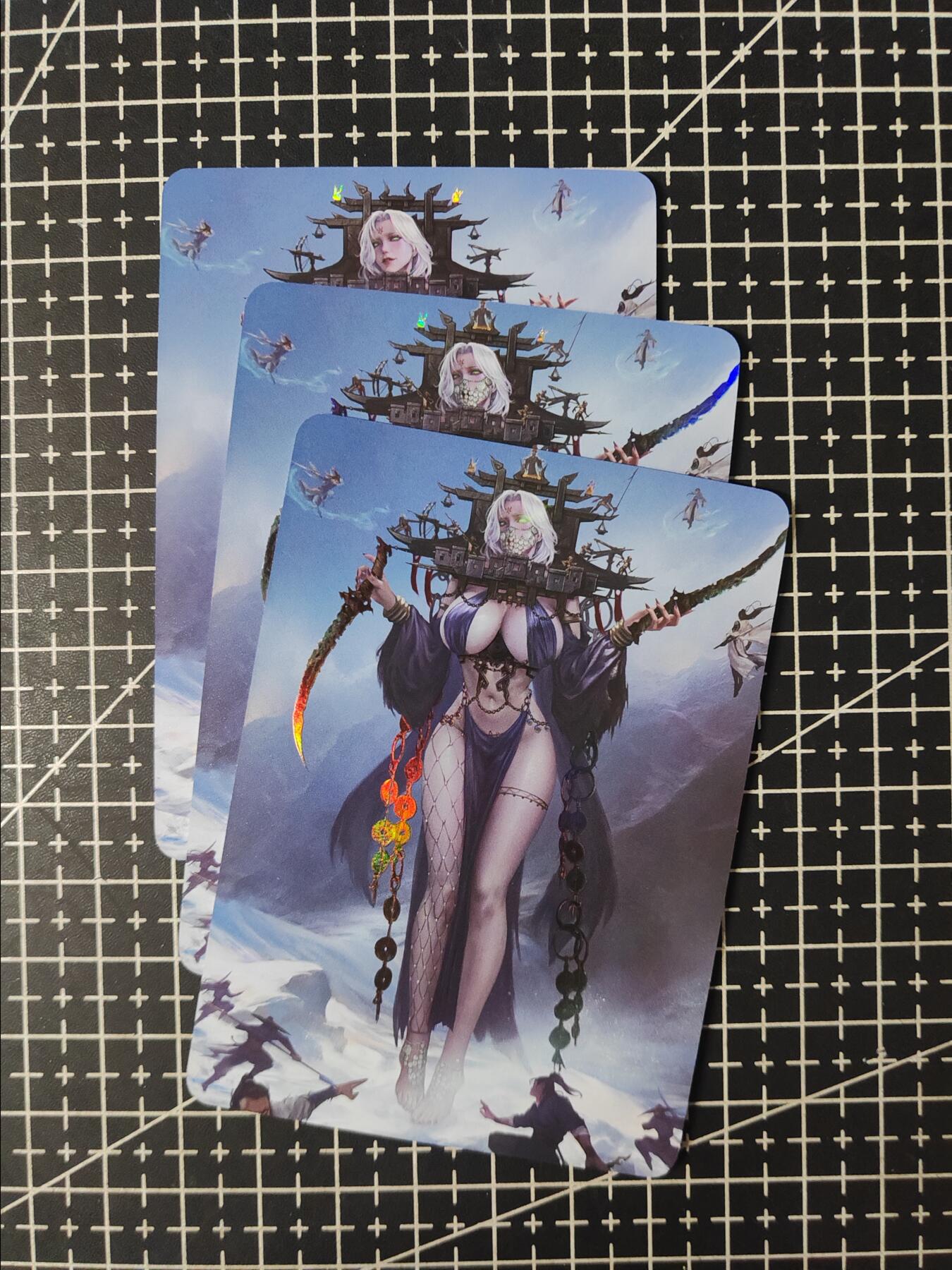 铃鹿第八期（提示一：自制卡难免瑕疵，可能存在撞角爆边等出厂瑕疵，介意慎拍；提示二：参拍请慎重，跑单押金不退的）） 死亡女神三渐变艺术卡