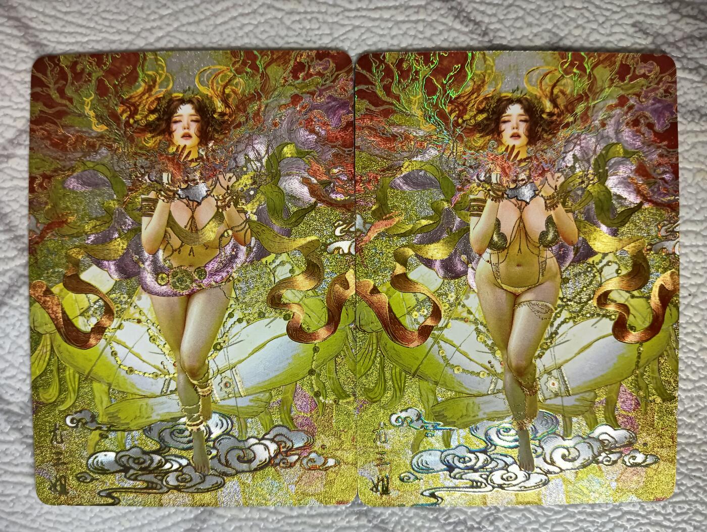 花开卡拍第40期（9月28号周日截拍，品控勿拍!!!拍品不寄存，运费5元，自制卡难免瑕疵，可能存在轻微撞角爆边等出厂瑕疵，品控介意勿拍！） 燎原 焱卡文化 人间传 尤三姐双服饰 幻粗