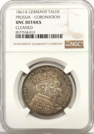 博洋堂“良辰美钰”中秋国庆双节精品专场暨第141期（全场包邮） - NGC UNC 德国普鲁士1861年威廉一世加冕1泰勒银币