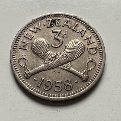 🌹外币初藏🌹🐯2025年第107场  每周二四六晚8️⃣点 接代拍 - 新西兰1958年三便士