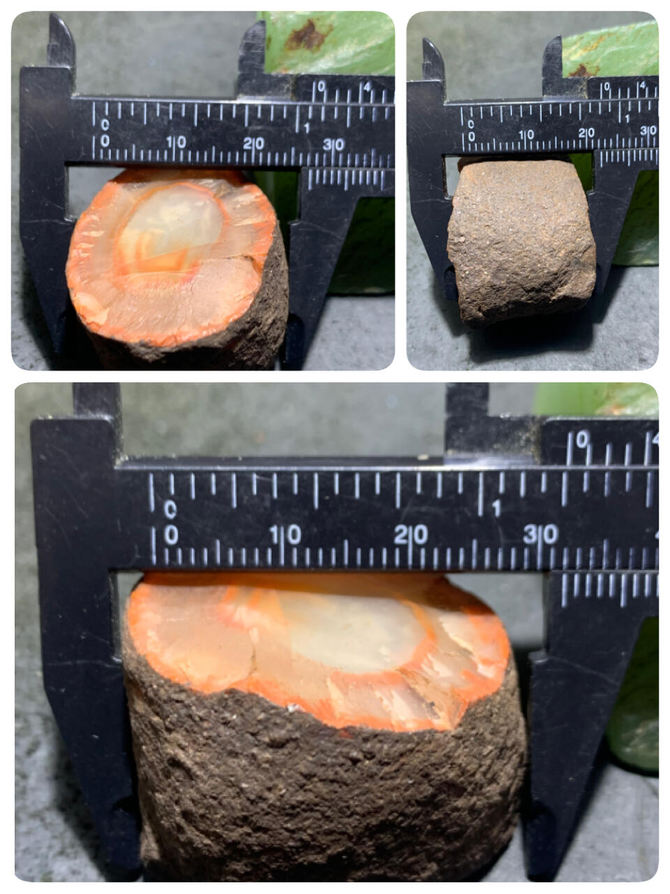精美铁皮开窗料荔枝冻飘柿子红南红玛瑙原石一颗，