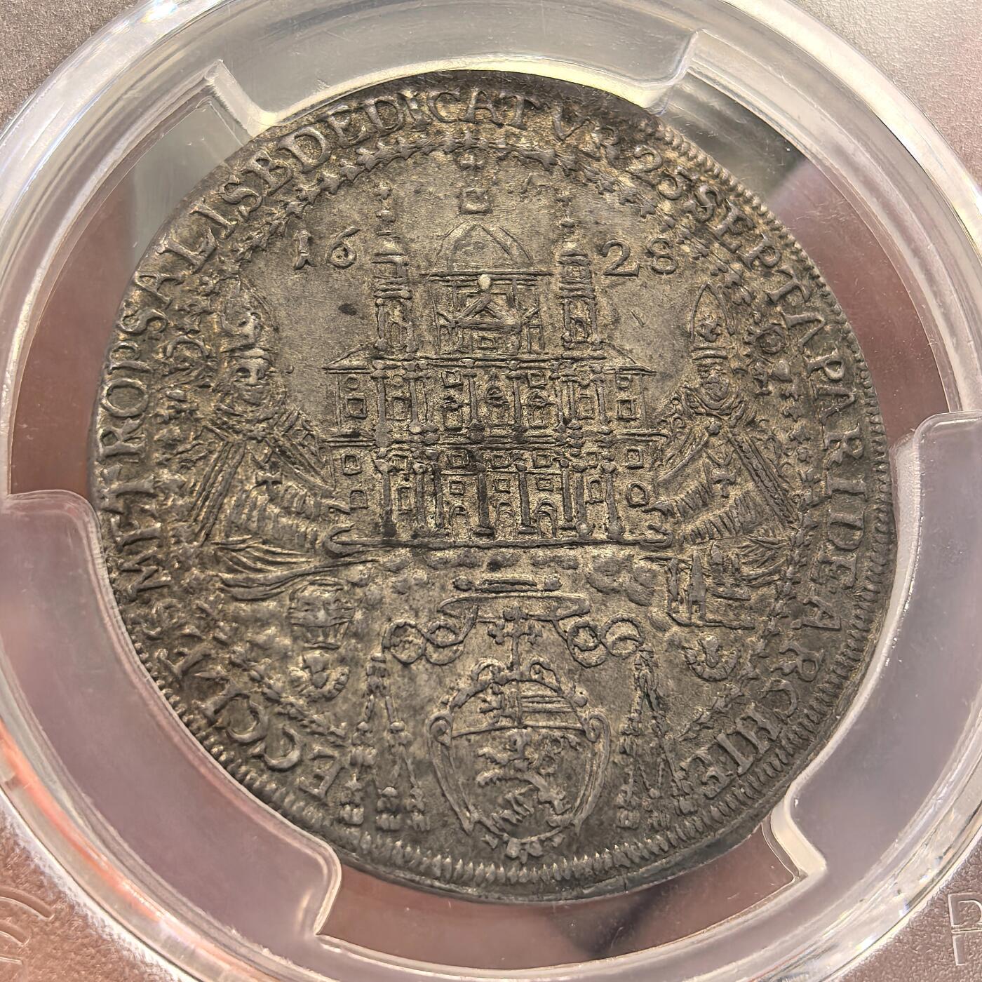 博洋堂“良辰美钰”中秋国庆双节精品专场暨第141期（全场包邮） PCGS MS62 萨尔茨堡1628年1/2泰勒，不太常见的品种，一色好包浆