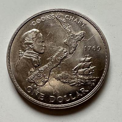 🌹外币初藏🌹🐯2025年第107场  每周二四六晚8️⃣点 接代拍 - 新西兰1969年库克船长¥1克朗纪念币
