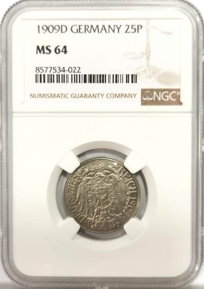 博洋堂“良辰美钰”中秋国庆双节精品专场暨第141期（全场包邮） - NGC MS64 德国1909年25芬尼