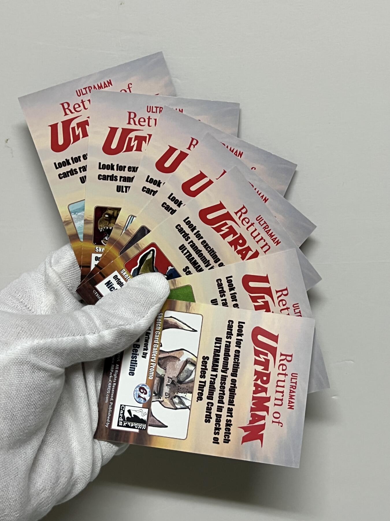 零元拍：RRParks Ultraman 归来的奥特曼 杰克奥特曼  圆谷公司 杰克奥特曼  手绘复刻卡 超人气怪兽很多 非常稀有 大比例 7张一起拍！编号见卡背 