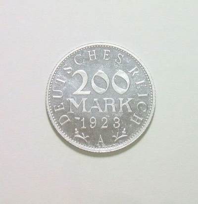 【旋风钱币】10月4日19:00准时开拍 精美欧洲币章 第三帝国货币等 全场包邮！ 德国魏玛1923年200马克 精制PROOF版 稀少难得