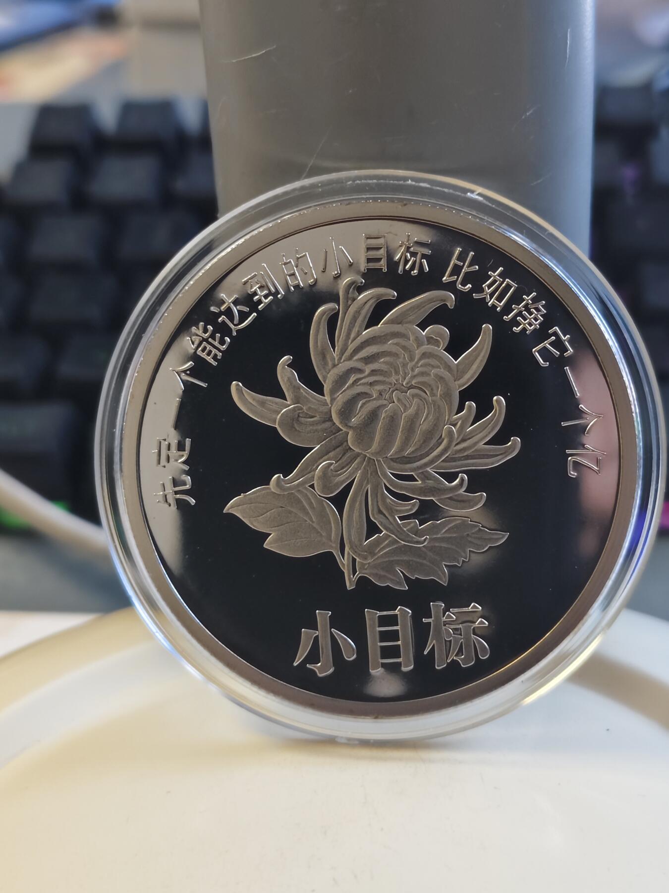 第176期拍卖【长期征集拍品】【欢度国庆中秋双节】 一个亿小目标大尺寸纪念章，直径50毫米，市面上卖的都是小尺寸的