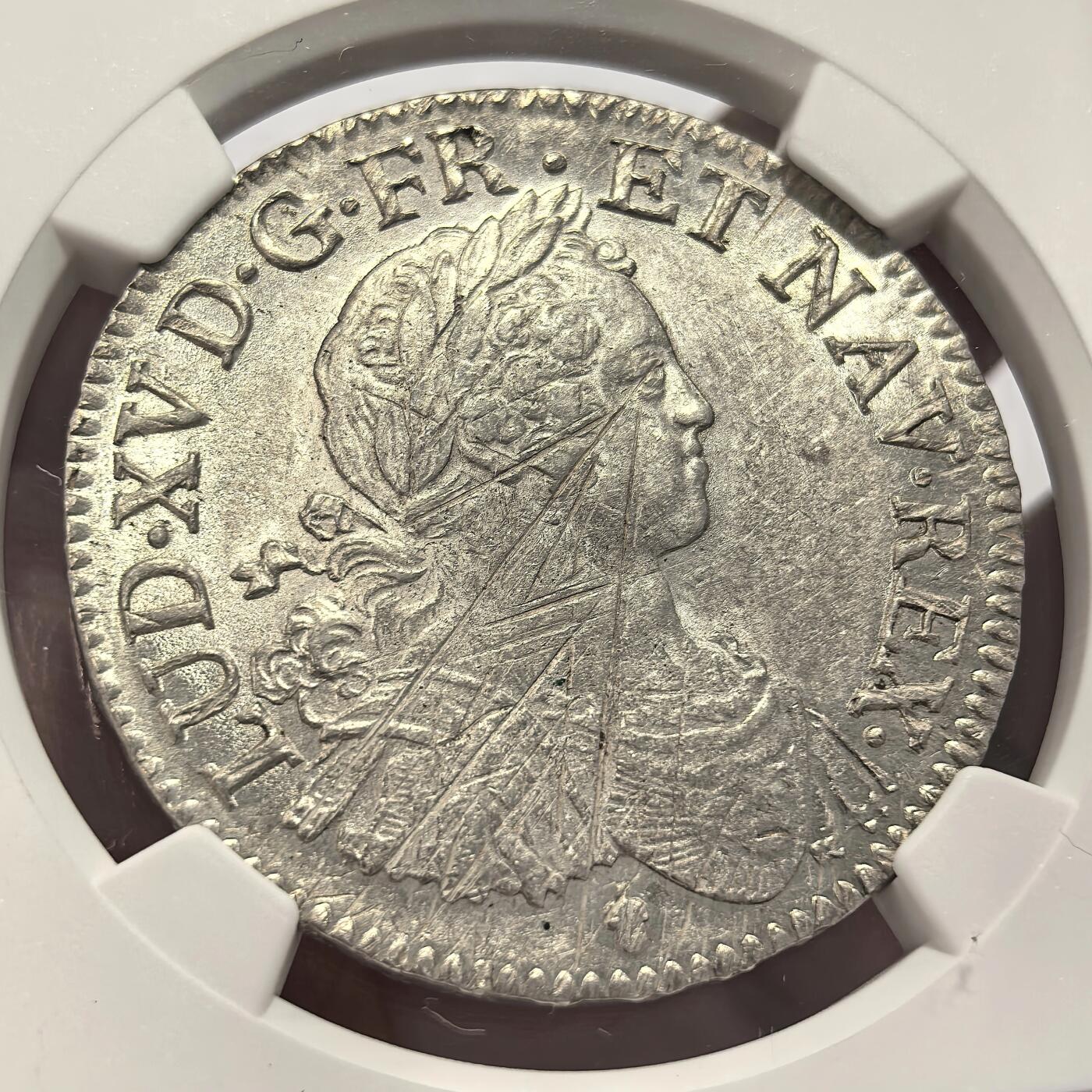 博洋堂“良辰美钰”中秋国庆双节精品专场暨第141期（全场包邮） NGC MS62 法国1725S（兰斯）路易十五8L版埃居大银 稀少版别 全银光品级 HA网10年前同分数3000刀成交 麦网唯一最高分数 N盒唯一冠军分数