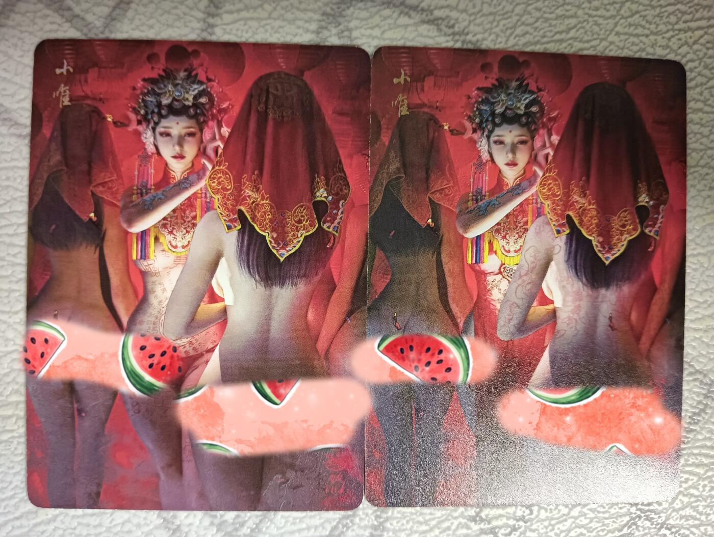 花开卡拍第40期（9月28号周日截拍，品控勿拍!!!拍品不寄存，运费5元，自制卡难免瑕疵，可能存在轻微撞角爆边等出厂瑕疵，品控介意勿拍！） 燎原刷子妖姬传 小唯双服饰 普卡