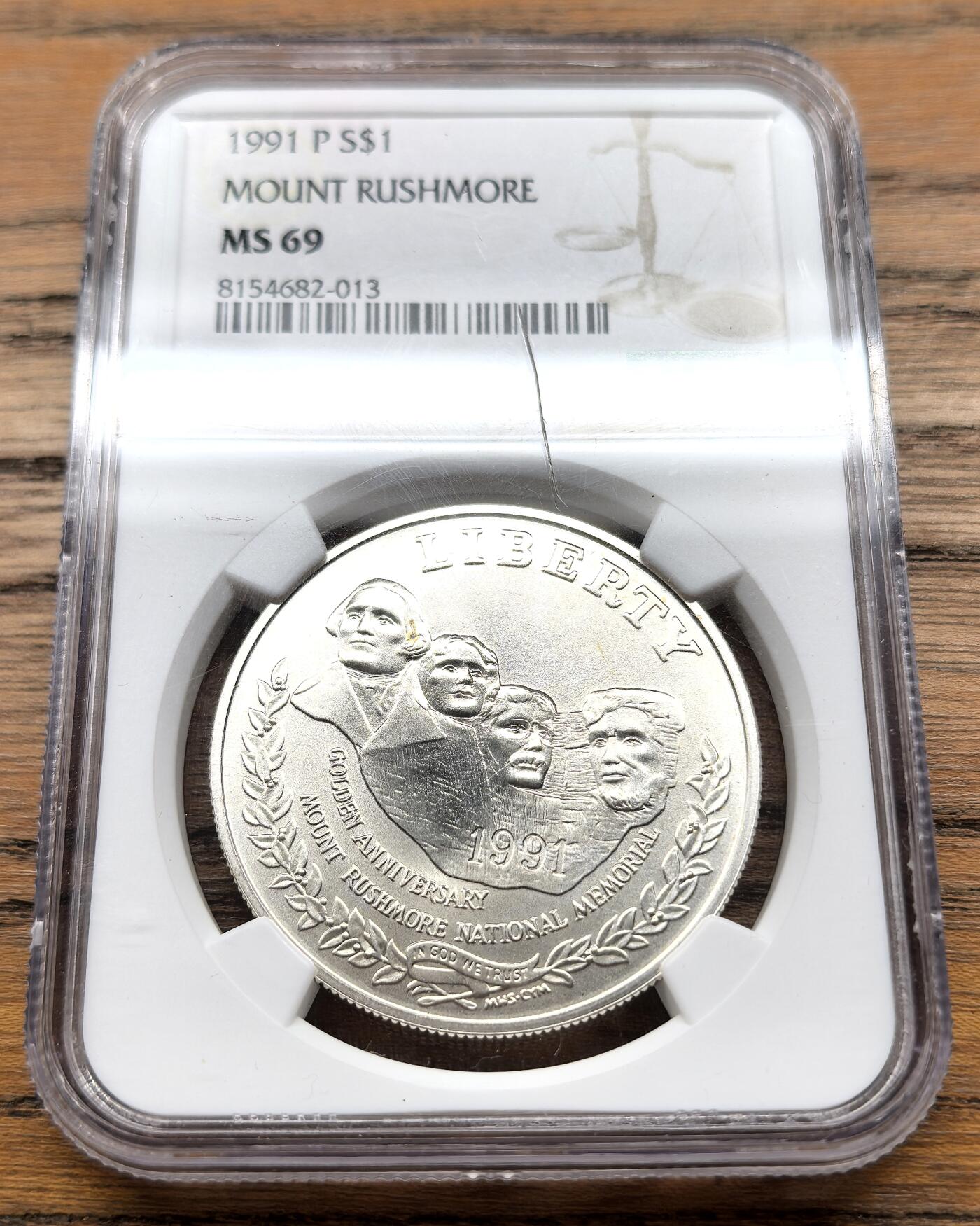 凡希社世界钱币微拍月度大拍（2025/09） 1991美国总统山纪念DOLLAR大银NGC-MS69
