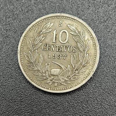 【淘币小摊】实时拍第七百五十四拍  散币批量币场  满百包邮可预留二周 每周一统一发货   - 智利1937年10分镍币