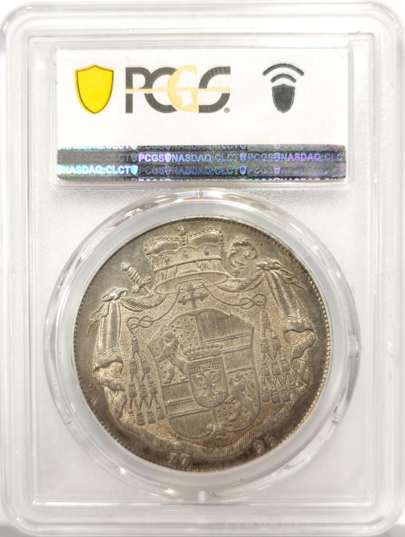 博洋堂“良辰美钰”中秋国庆双节精品专场暨第141期（全场包邮） PCGS MS61 萨尔茨堡1795年M DAV-1265 1泰勒，季军，淡金色包浆，状态明显好于分数的一枚