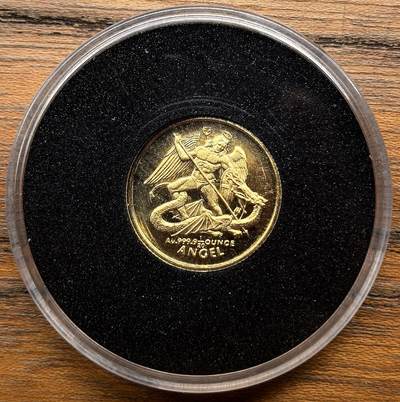 凡希社世界钱币微拍月度大拍（2025/09） - 1994马恩岛屠龙1Angel小金币全品，1.56g，999金