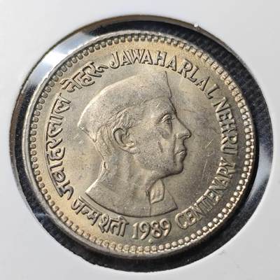 KK钱币收藏小铺 第349场 2月预留时间 周末发货 -  1989印度1卢比纪念币 好品