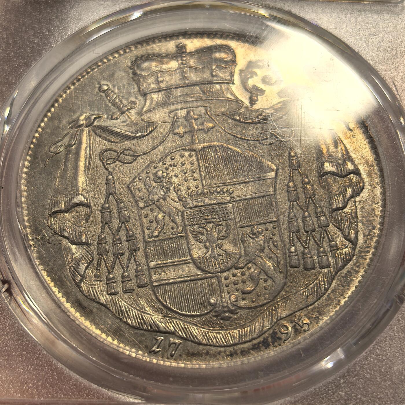 博洋堂“良辰美钰”中秋国庆双节精品专场暨第141期（全场包邮） PCGS MS61 萨尔茨堡1795年M DAV-1265 1泰勒，季军，淡金色包浆，状态明显好于分数的一枚