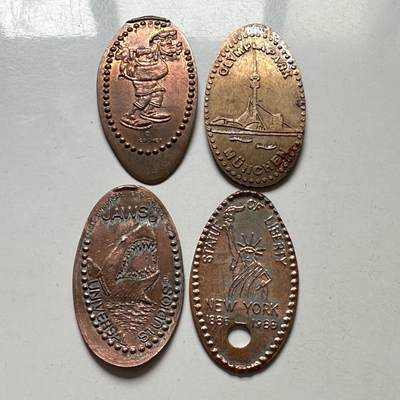 🌹外币初藏🌹🐯2025年第107场  每周二四六晚8️⃣点 接代拍 - 一美分压制旅游纪念章一组