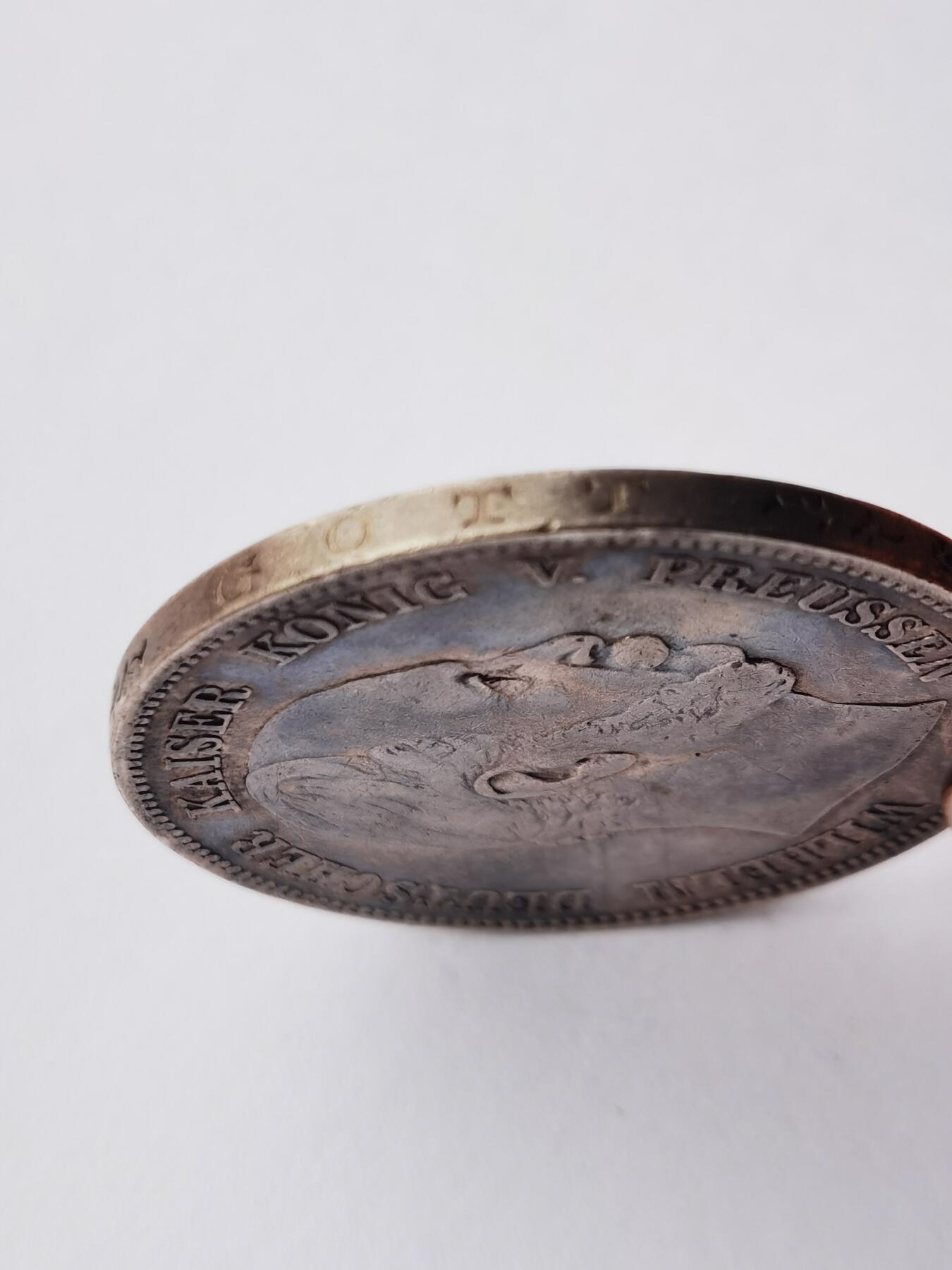 1876德意志帝国5马克银币，Wilhelm I 和帝国鹰