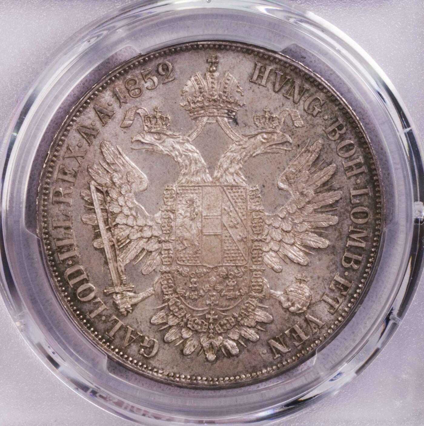 PCGS-MS65+ 1852A 奥地利右像弗朗次约瑟夫大型 唯一冠军