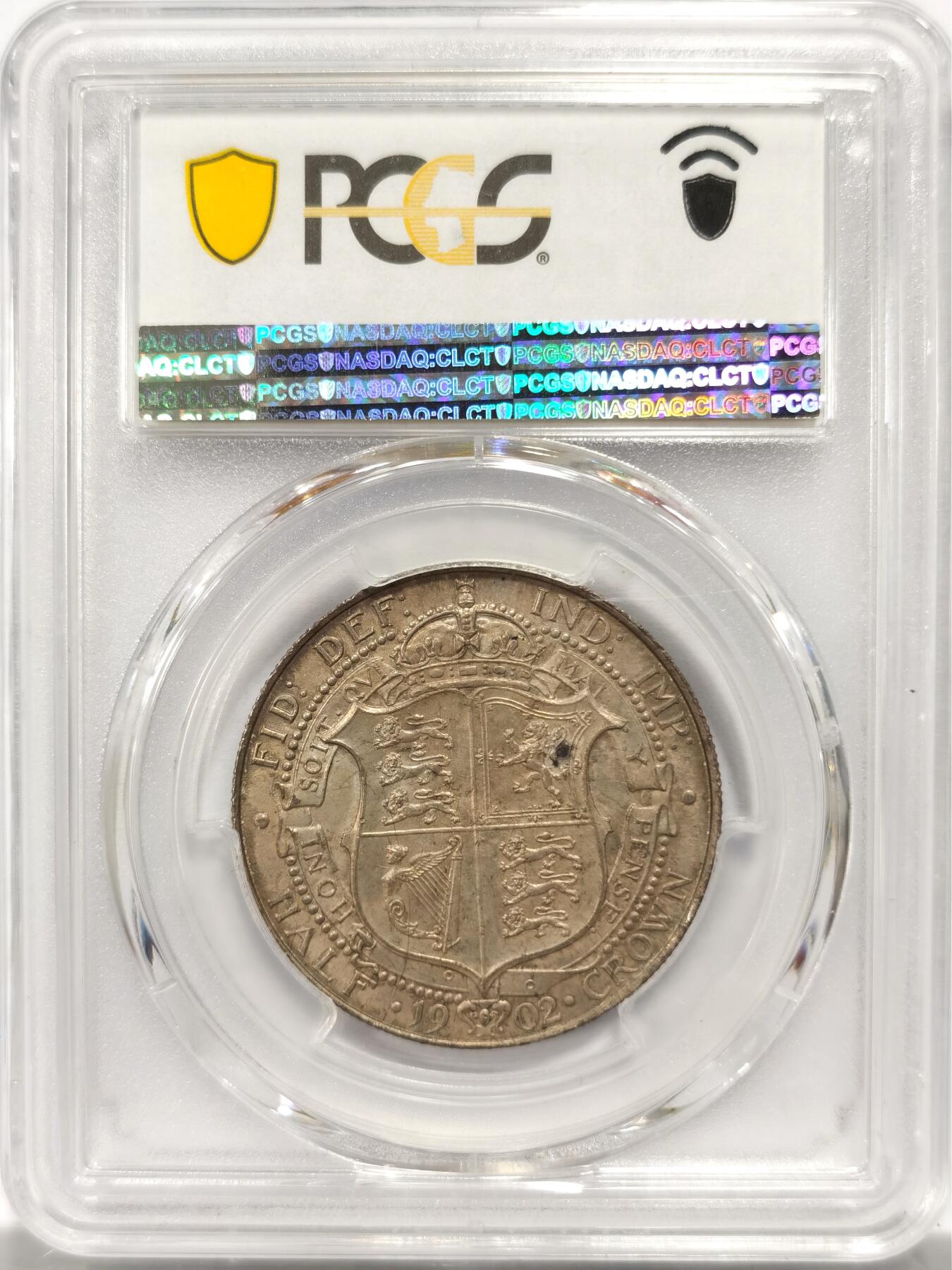 博洋堂“良辰美钰”中秋国庆双节精品专场暨第141期（全场包邮） NGC MS64 英国1902年爱七半克朗银币，淡彩包浆加十字回转光效果 值得收藏
