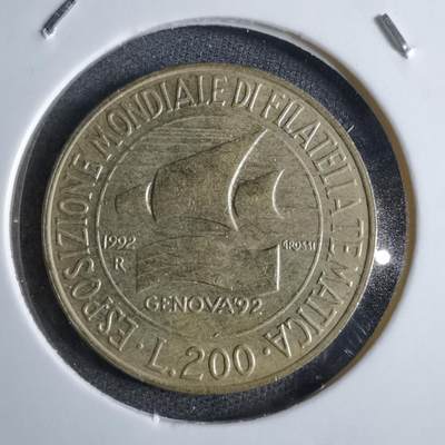 沼泽如烟--第853场 - 意大利1992年200里拉纪念币
