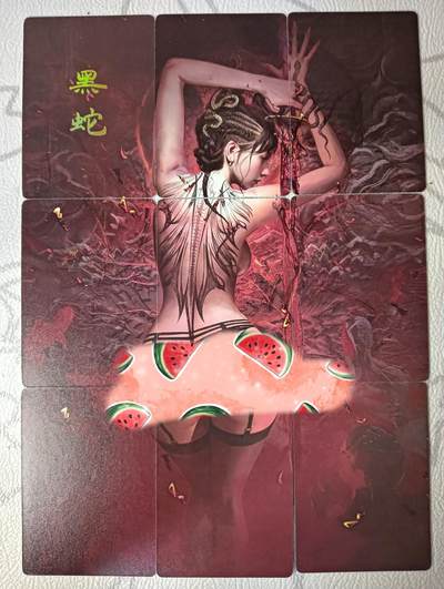 花开卡拍第40期（9月28号周日截拍，品控勿拍!!!拍品不寄存，运费5元，自制卡难免瑕疵，可能存在轻微撞角爆边等出厂瑕疵，品控介意勿拍！） - 燎原刷子妖姬传 黑蛇 九拼