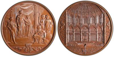 博洋堂“良辰美钰”中秋国庆双节精品专场暨第141期（全场包邮） - PCGS MS66 英国1884年伦敦新市政厅落成纪念大铜章 金融城系列经典之作 带原盒