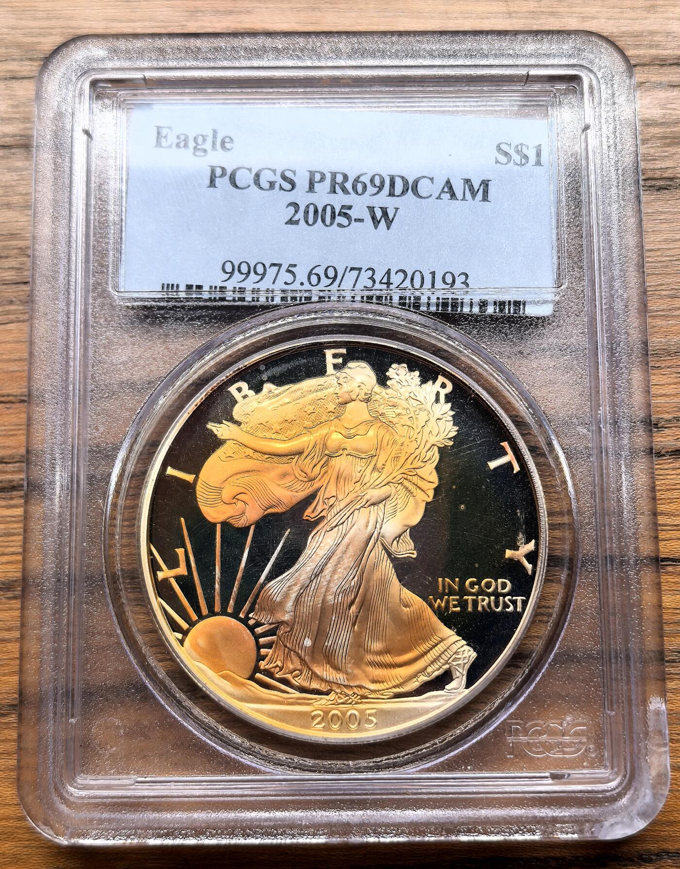 凡希社世界钱币微拍月度大拍（2025/09） 2005美国行走女神DOLLAR1盎司大银PCGS-PR69DCAM