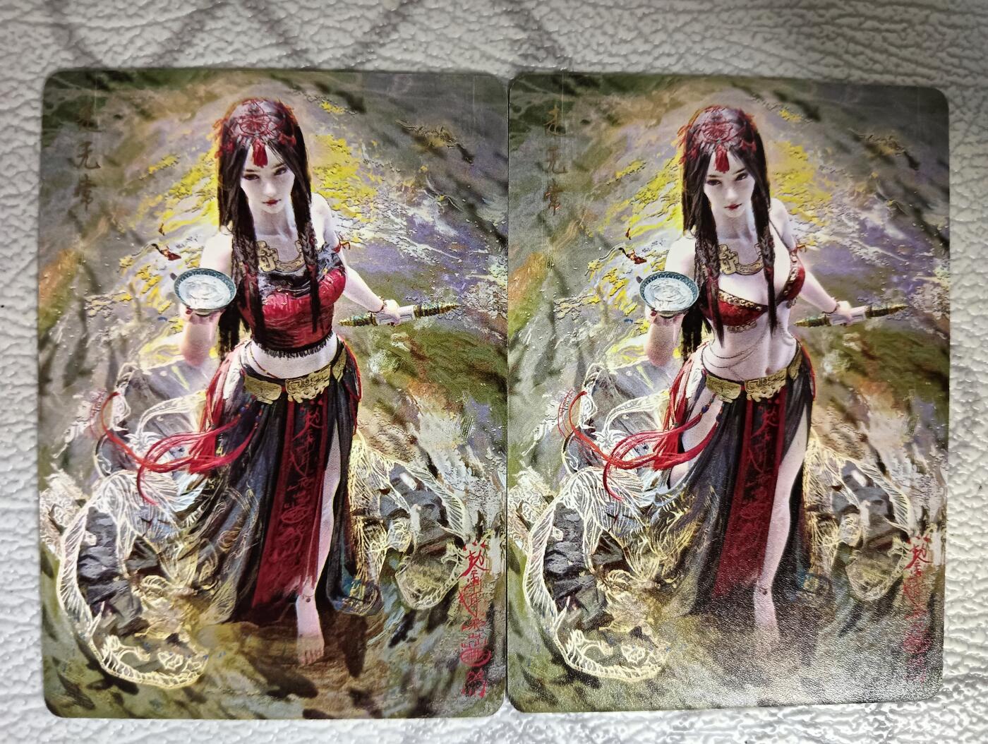 花开卡拍第40期（9月28号周日截拍，品控勿拍!!!拍品不寄存，运费5元，自制卡难免瑕疵，可能存在轻微撞角爆边等出厂瑕疵，品控介意勿拍！） 燎原刷子妖姬传 走无常双服饰 普卡
