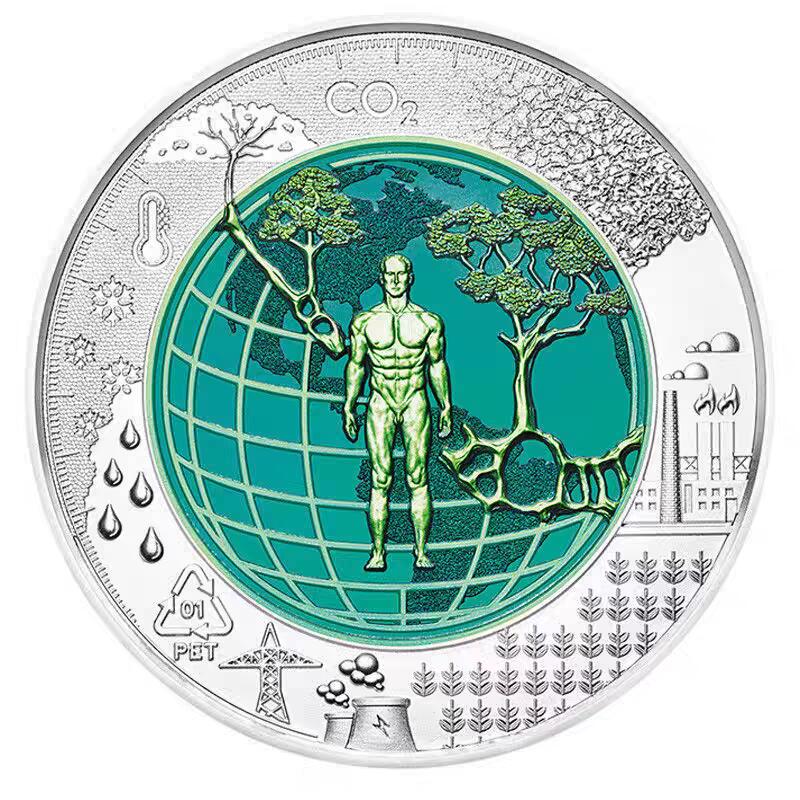 【币将精彩】世界钱币拍卖（2025-10-5） 奥地利2018年人类世银铌双金属镶嵌币 原盒证书 