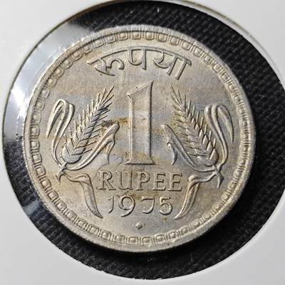KK钱币收藏小铺 第349场 2月预留时间 周末发货 - 1975印度1卢比 大币 好品