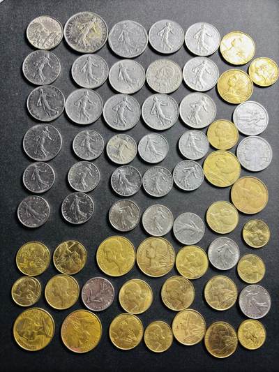文馨钱币收藏第 273 场， 长期接收代拍品 - 法国 5 生丁——5 法郎一组