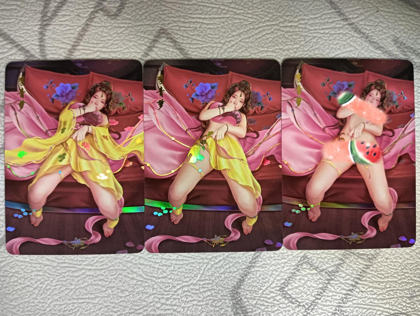 花开卡拍第40期（9月28号周日截拍，品控勿拍!!!拍品不寄存，运费5元，自制卡难免瑕疵，可能存在轻微撞角爆边等出厂瑕疵，品控介意勿拍！） 青鸾殿天龙八部 李青萝 彩闪三渐变