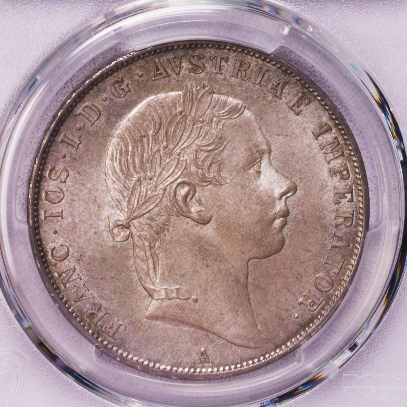 PCGS-MS65+ 1852A 奥地利右像弗朗次约瑟夫大型 唯一冠军