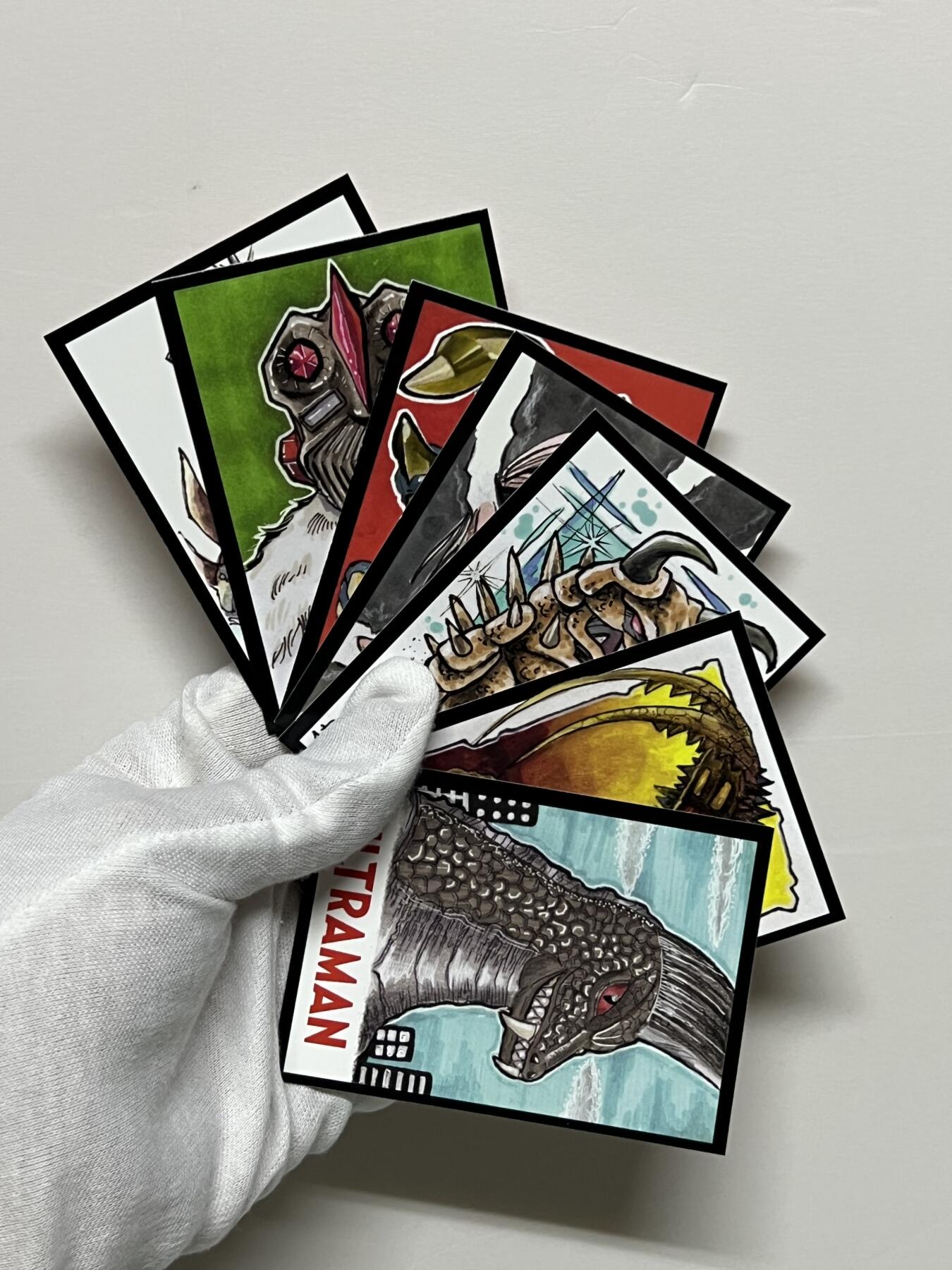 零元拍：RRParks Ultraman 归来的奥特曼 杰克奥特曼  圆谷公司 杰克奥特曼  手绘复刻卡 超人气怪兽很多 非常稀有 大比例 7张一起拍！编号见卡背 