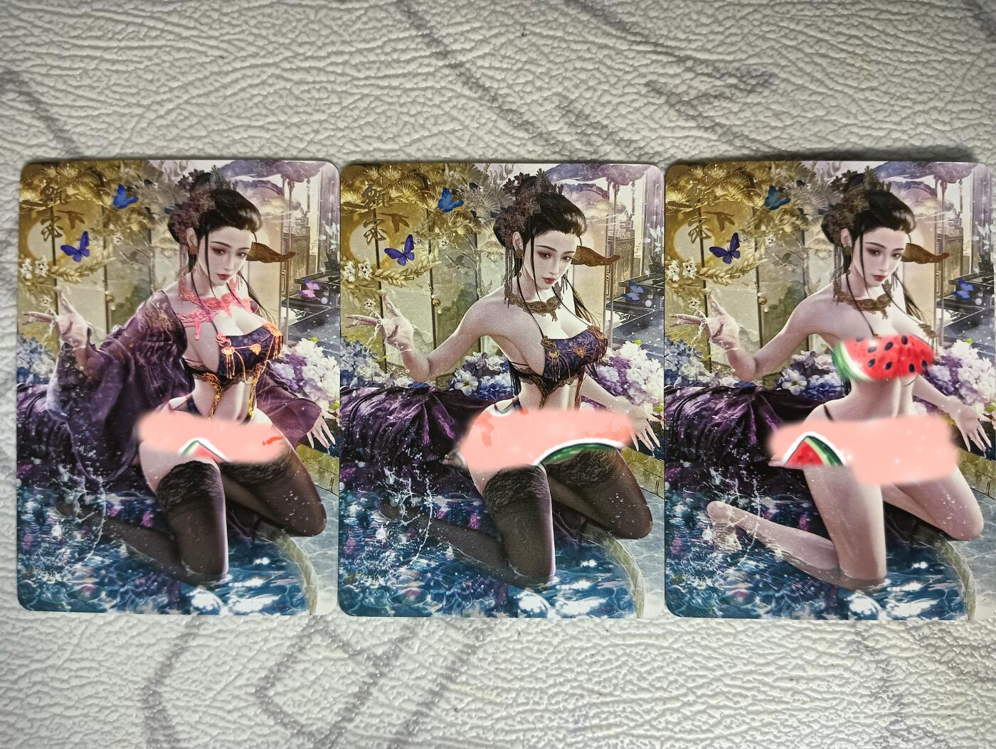 花开卡拍第40期（9月28号周日截拍，品控勿拍!!!拍品不寄存，运费5元，自制卡难免瑕疵，可能存在轻微撞角爆边等出厂瑕疵，品控介意勿拍！） 燎原三国 甄宓 彩闪 三渐变