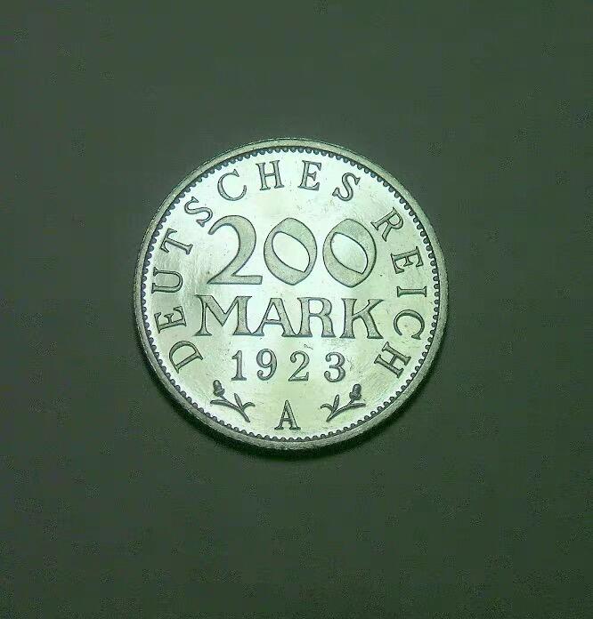 德国魏玛1923年200马克 精制PROOF版 稀少难得
