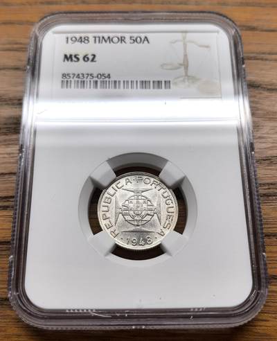 凡希社世界钱币微拍月度大拍（2025/09） - 1948葡属帝汶50avos银币NGC-MS62