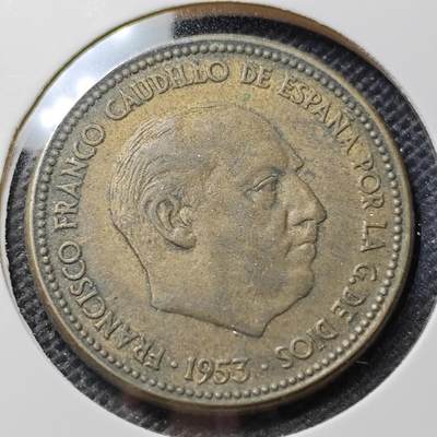 KK钱币收藏小铺 第349场 2月预留时间 周末发货 - 1953西班牙2.5比塞塔