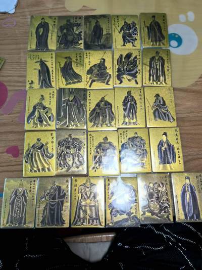 阳大大卡牌拍卖第73期（持续收拍品，周五晚上九点截拍，进群福利早知道） - 2023年老版限量珍藏权迎东老师三国英雄谱26张裸卡背景金色非常高级