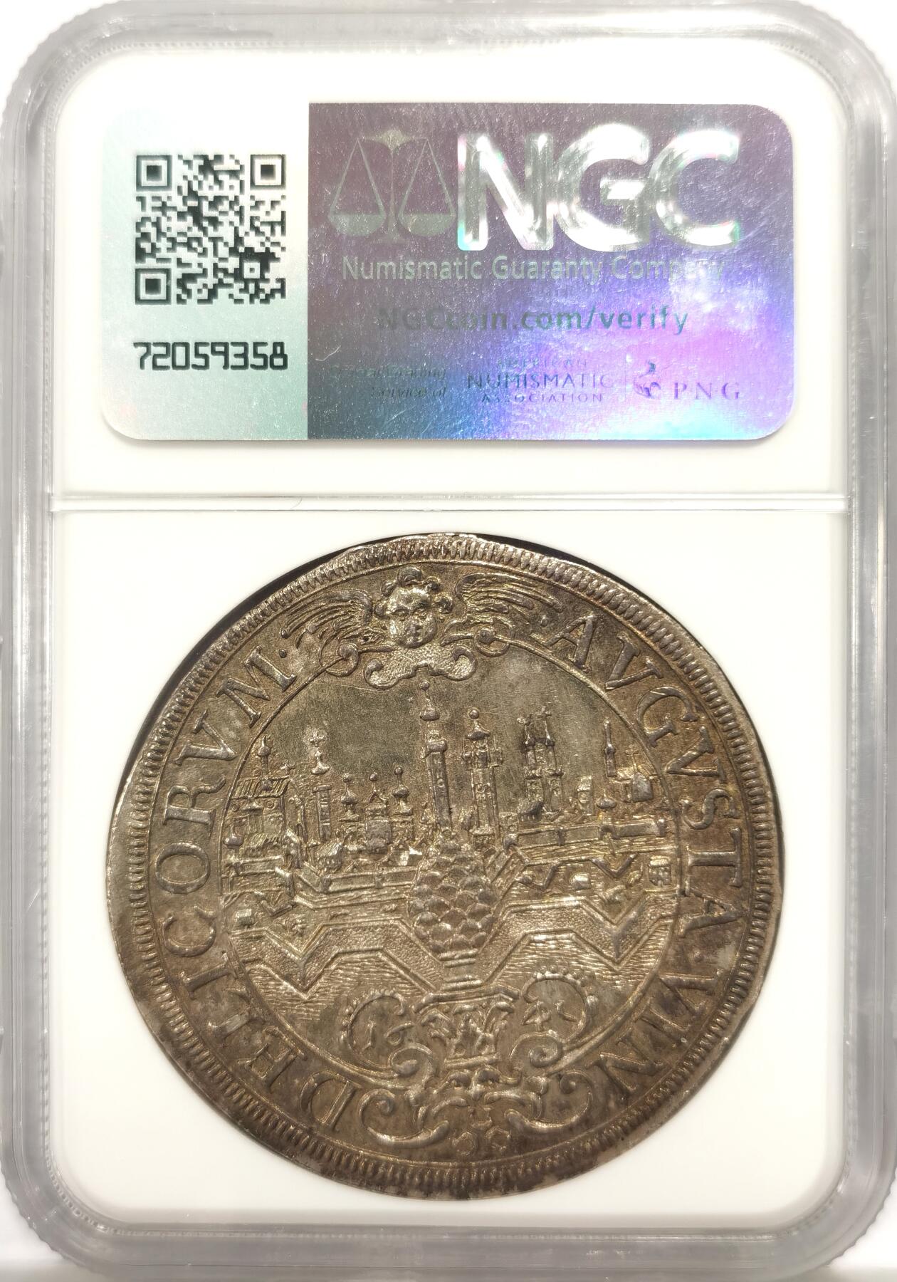 博洋堂“良辰美钰”中秋国庆双节精品专场暨第141期（全场包邮） NGC MS61 德国奥格斯堡1641年 DAV-5039 景观1泰勒，金色包浆，打制有力，值得收藏