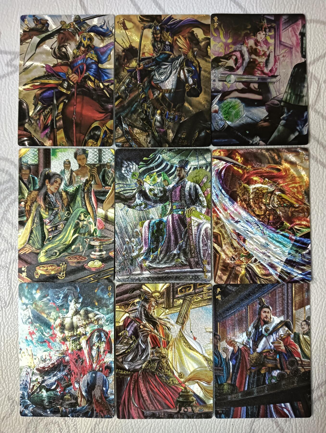 花开卡拍第40期（9月28号周日截拍，品控勿拍!!!拍品不寄存，运费5元，自制卡难免瑕疵，可能存在轻微撞角爆边等出厂瑕疵，品控介意勿拍！） 卡玩帕克雄图三国 第十四弹粗闪9张