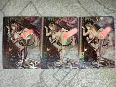 花开卡拍第40期（9月28号周日截拍，品控勿拍!!!拍品不寄存，运费5元，自制卡难免瑕疵，可能存在轻微撞角爆边等出厂瑕疵，品控介意勿拍！） - 燎原七宗罪 阿斯莫德 三渐变，幻粗1张+粗闪2张