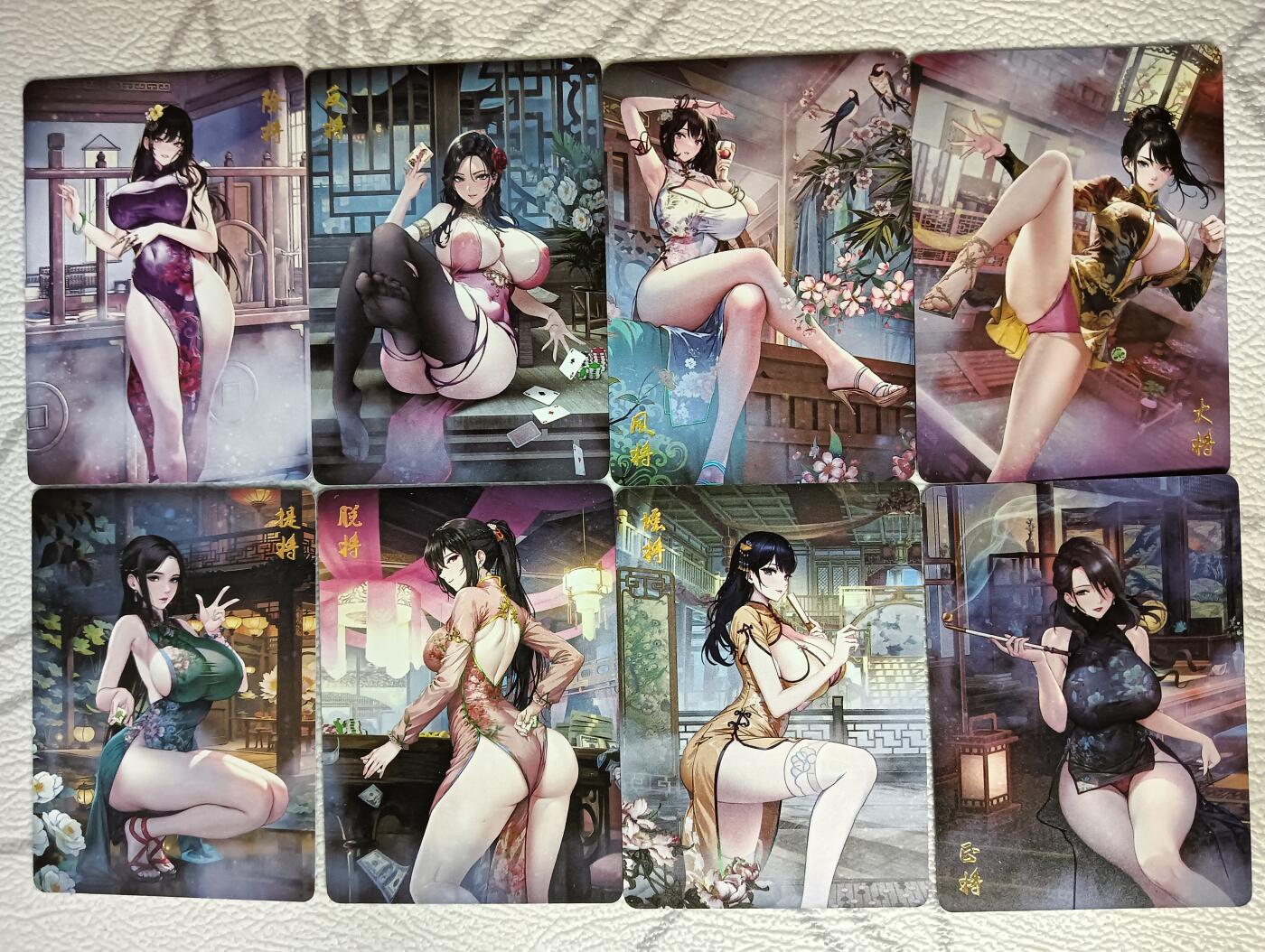 花开卡拍第40期（9月28号周日截拍，品控勿拍!!!拍品不寄存，运费5元，自制卡难免瑕疵，可能存在轻微撞角爆边等出厂瑕疵，品控介意勿拍！） 燎原千门八将 彩闪一套8张
