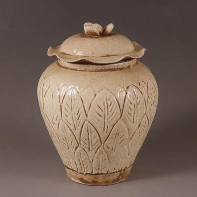 杂相（2） - 湖田窑莲叶边茶叶罐14.5*6.8*5.8cm