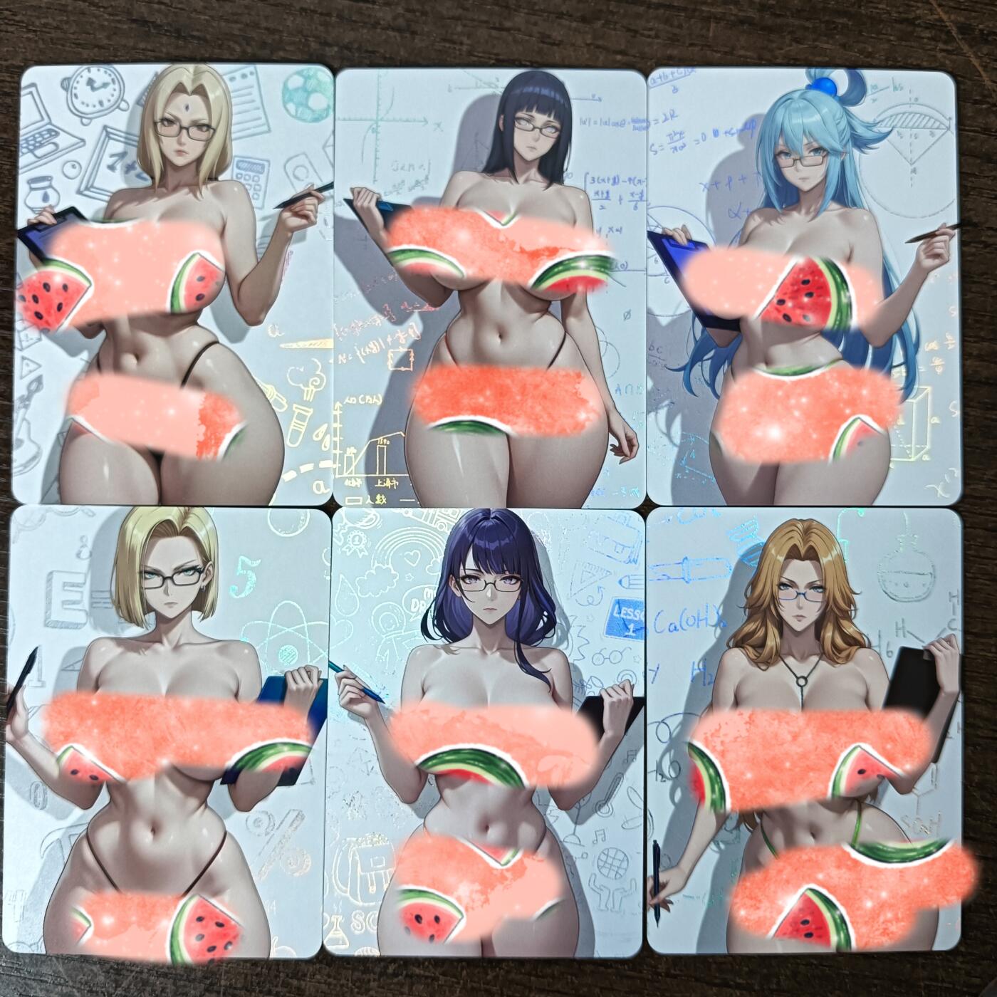 花开卡拍第40期（9月28号周日截拍，品控勿拍!!!拍品不寄存，运费5元，自制卡难免瑕疵，可能存在轻微撞角爆边等出厂瑕疵，品控介意勿拍！） 墨卡文创 嘶哈教师套 艺术版 6张 折光彩闪