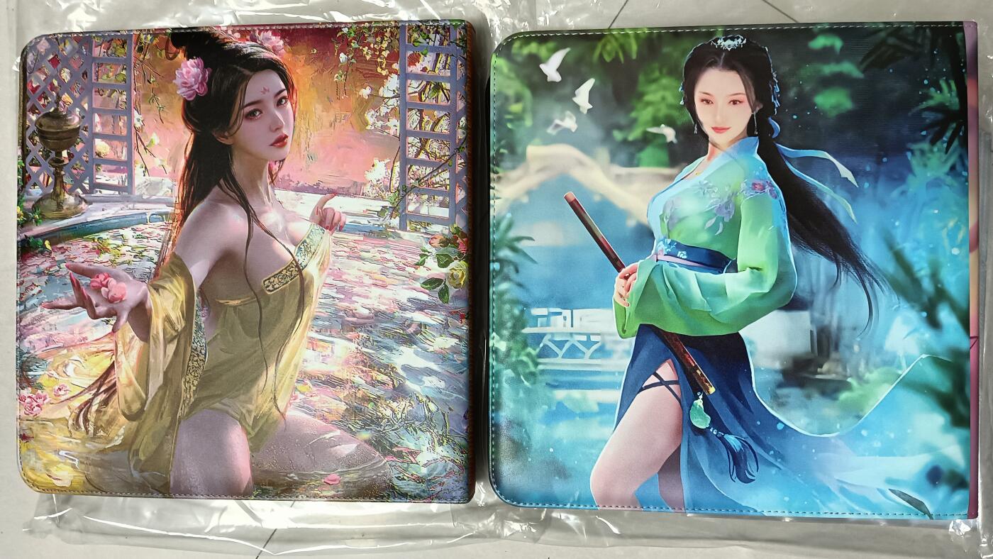 花开卡拍第40期（9月28号周日截拍，品控勿拍!!!拍品不寄存，运费5元，自制卡难免瑕疵，可能存在轻微撞角爆边等出厂瑕疵，品控介意勿拍！） 卡友定制十二宫拉链d环全新卡册，百花谱夏侯光姬渐变图武林志阿朱阿碧封面，每本都带定制全新十二宫卡页40张